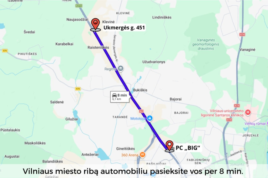Nuomojamos administracinės, paslaugų, prekybos, sandėliavimo patalpos Ukmergės g., Klevinės k., Vilniaus r. sav., 314.34 m2 ploto 40