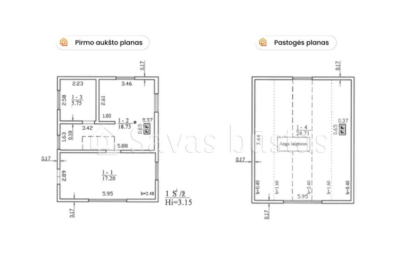 Parduodamas namas Miško g., Daubėnų k., Kretingos r. sav., 66.39 m2 ploto, 2 aukštai 20