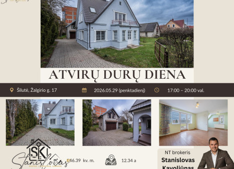 PARDUODAMAS NAMAS SU 12.34 A ŽEMĖS SKLYPU ŠILUTĖJE, ŽALGIRIO G. 17