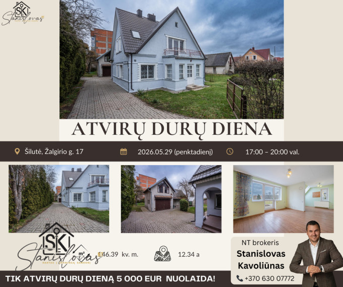 PARDUODAMAS NAMAS SU 12.34 A ŽEMĖS SKLYPU ŠILUTĖJE, ŽALGIRIO G. 17 1