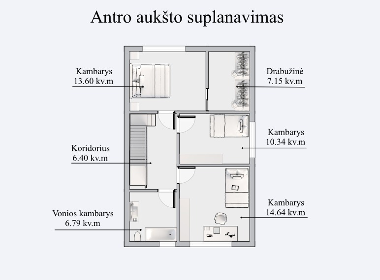 Parduodamas namas Kazio Šimonio g., Vilniaus m., Vilniaus m. sav., 177 m2 ploto, 2 aukštai 6