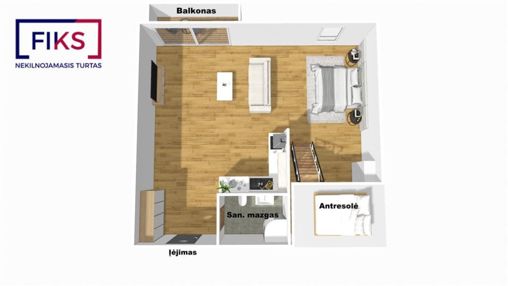 Parduodamas butas Studentų g., Kauno m., Kauno m. sav., 42.27 m² ploto 1 kambarys 27