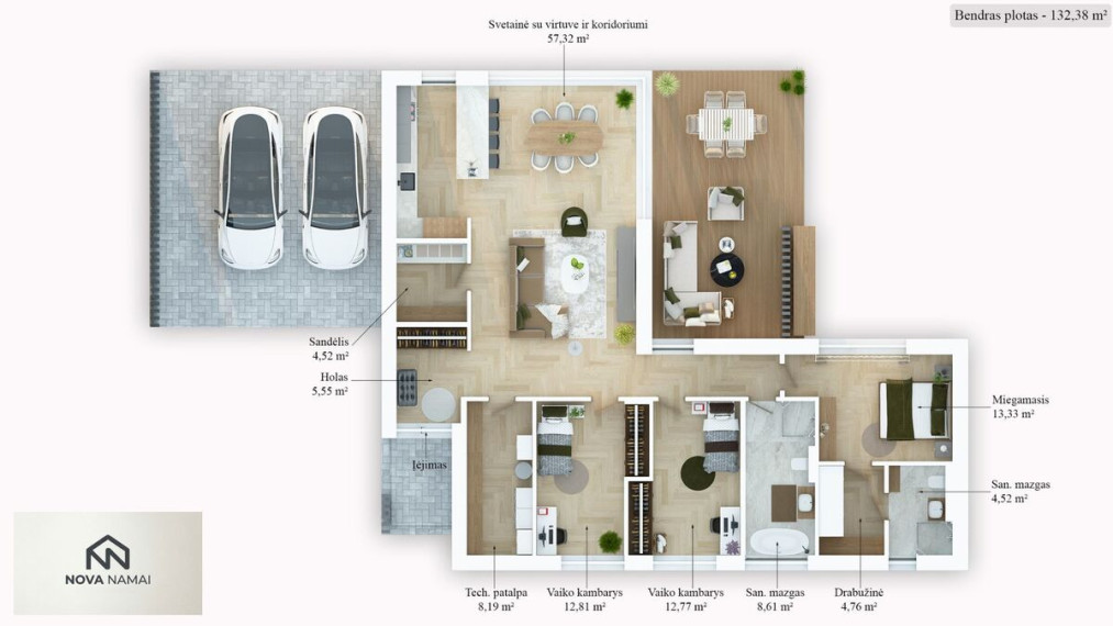 Parduodamas namas Naujoji g., Ukmergės m., Ukmergės r. sav., 130.07 m2 ploto, 1 aukštai 2