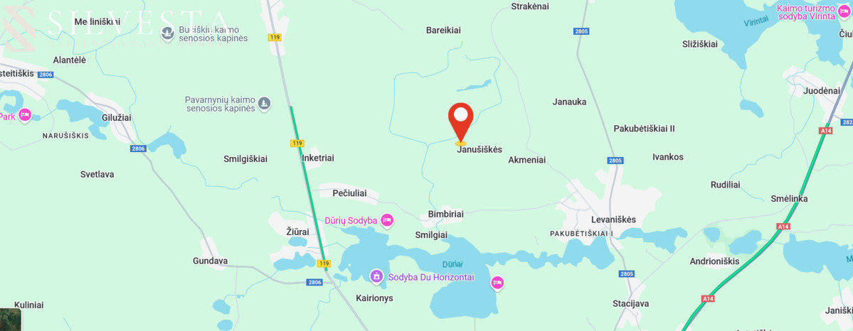 Parduodamas sklypas Janušiškių k., 5802 a ploto, su mėdiniu namuku. 10