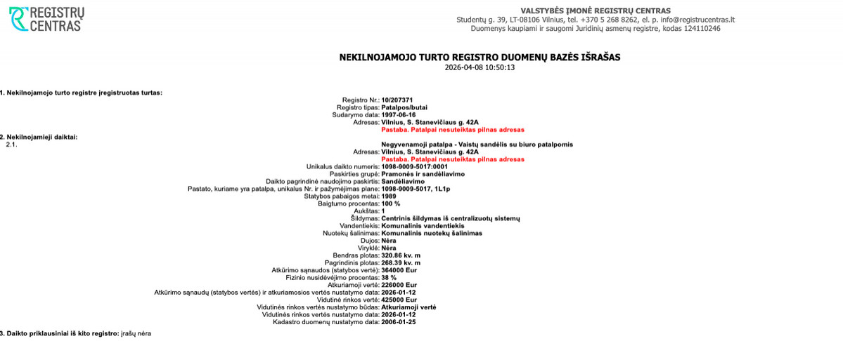 Parduodamos administracinės, paslaugų, prekybos patalpos S. Stanevičiaus g., Vilniaus m., Vilniaus m. sav., 300 m2 ploto 2