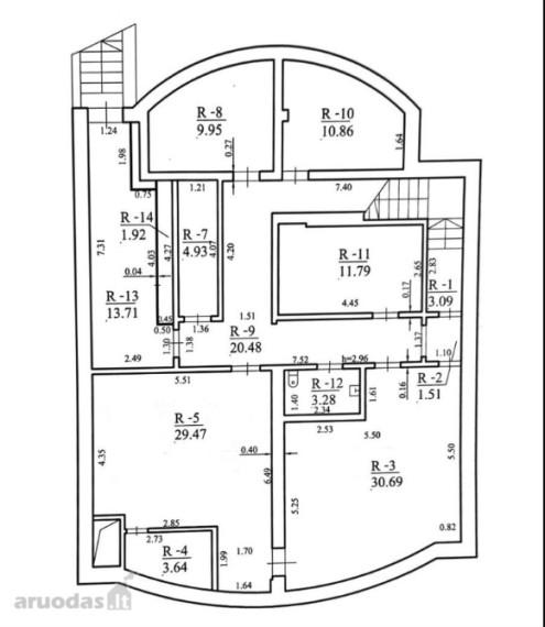Parduodamos administracinės, paslaugų, prekybos patalpos S. Stanevičiaus g., Vilniaus m., Vilniaus m. sav., 300 m2 ploto 9