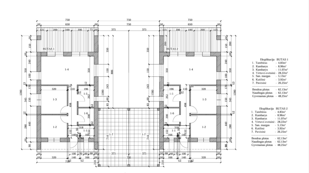Parduodamas namas Dovilų mstl., Klaipėdos r. sav., 62 m2 ploto, 1 aukštai 2