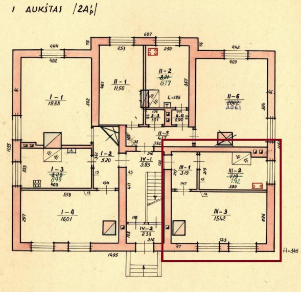 Parduodamas butas Vilniaus g., Kybartų m., Vilkaviškio r. sav., 26.53 m² ploto 1 kambarys 15