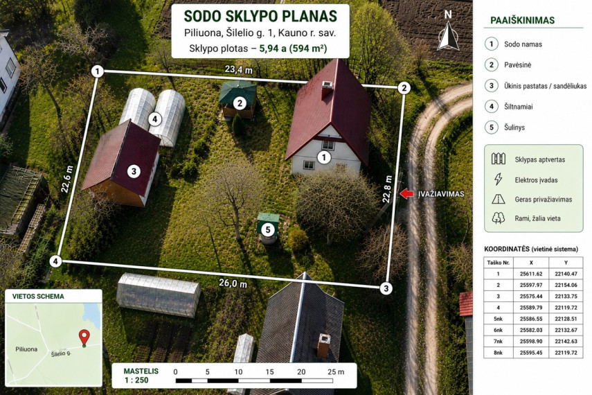 Parduodamas namas Šilelio g., Piliuonos k., Kauno r. sav., 76.86 m2 ploto, 1 aukštai 1