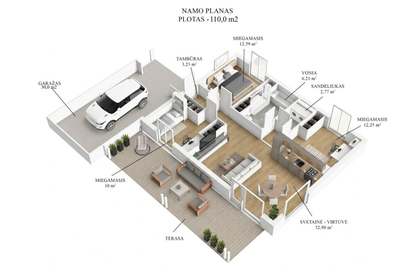 Parduodamas namas Žvaigždžių g., Ladygų k., Trakų r. sav., 110 m2 ploto, 1 aukštai 15