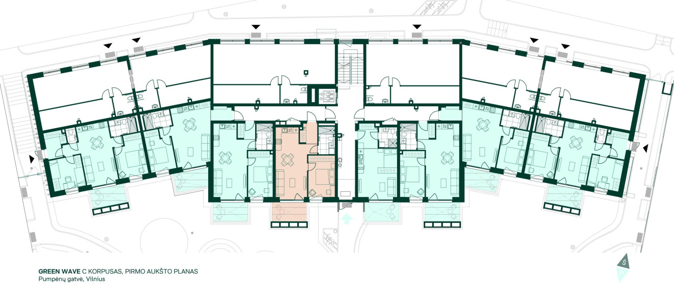 Parduodamas butas Justiniškių g., Pašilaičiai, Vilniaus m., Vilniaus m. sav., 45.18 m² ploto 2 kambariai 3