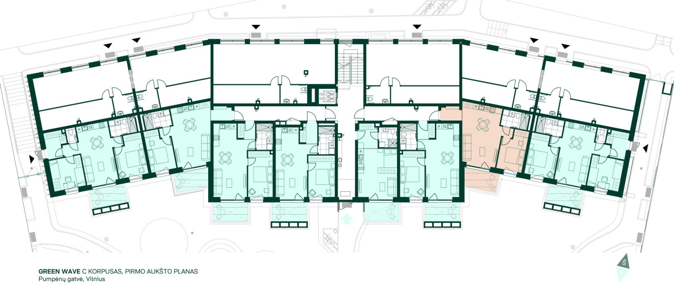 Parduodamas butas Justiniškių g., Pašilaičiai, Vilniaus m., Vilniaus m. sav., 45.03 m² ploto 2 kambariai 3