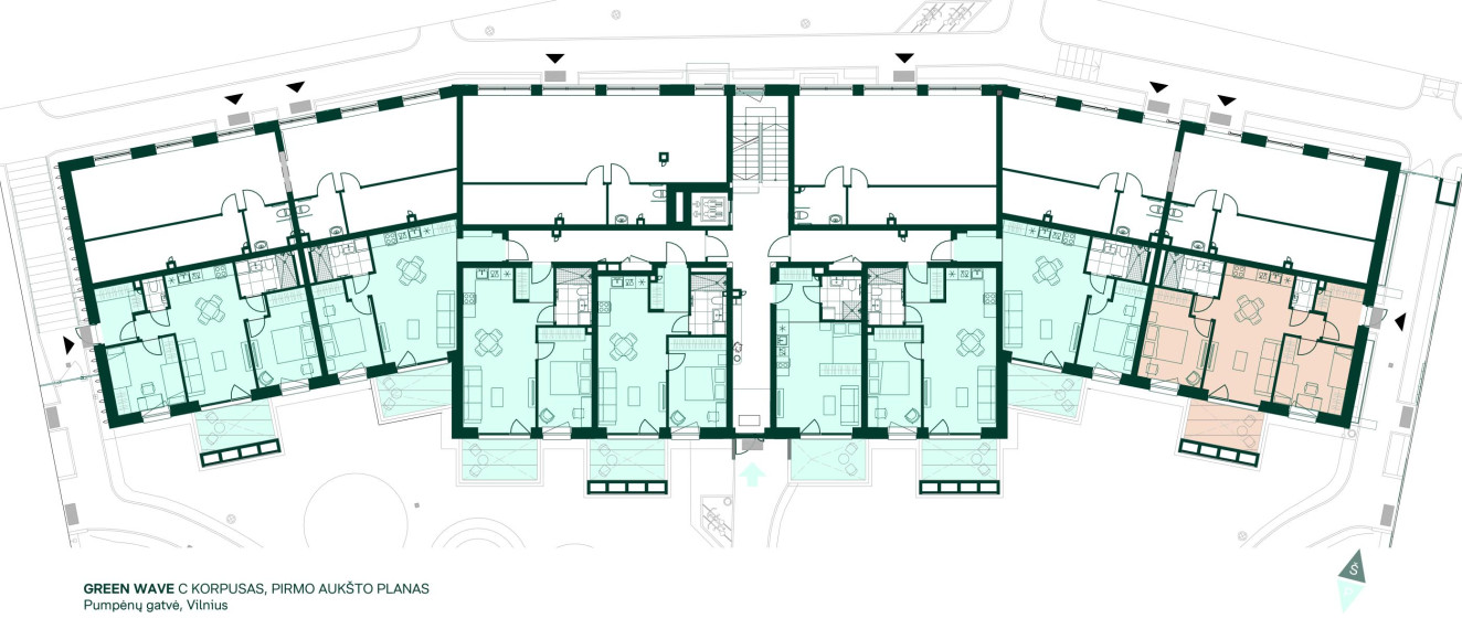 Parduodamas butas Justiniškių g., Pašilaičiai, Vilniaus m., Vilniaus m. sav., 59.59 m² ploto 2 kambariai 5