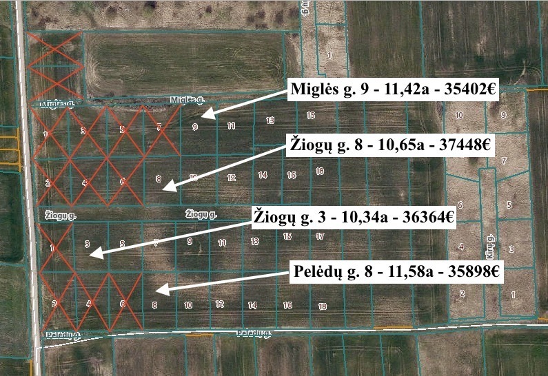 Parduodamas  sklypas Miglės g., Ražių k., Kauno r. sav., 11.42 a ploto 1