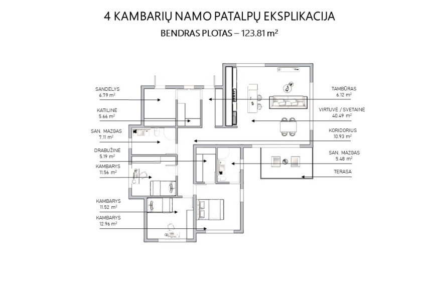 Parduodamas namas Girdavos g., Vilniaus m., Vilniaus m. sav., 123.81 m2 ploto, 1 aukštai 23