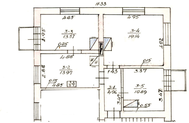 Parduodamas butas Tauragės g., Pašaltuonio k., Jurbarko r. sav., 62.53 m² ploto 3 kambariai 14