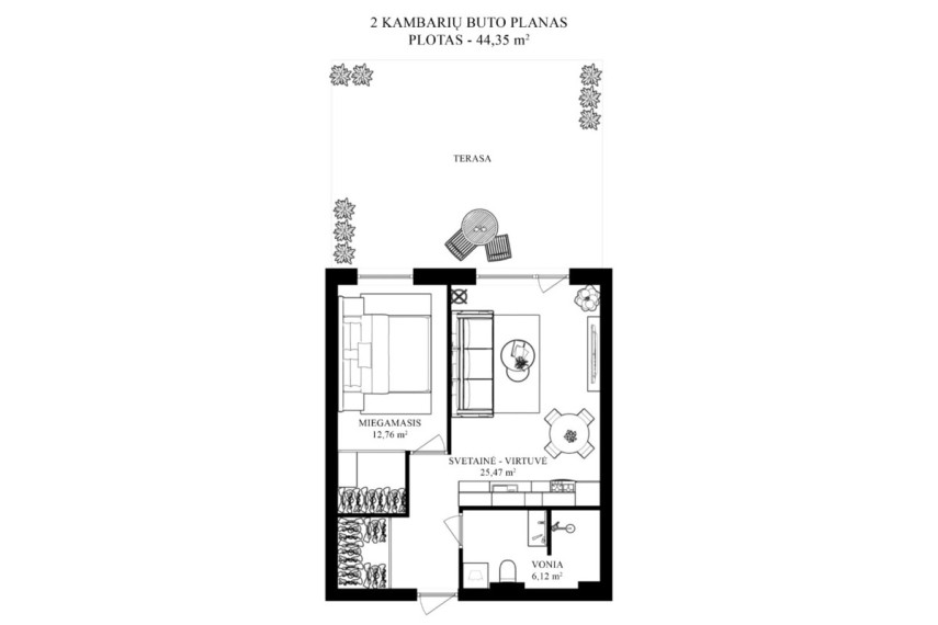 Parduodamas butas Linkmenų g., Vilniaus m., Vilniaus m. sav., 44 m2 ploto, 2 kambariai 18