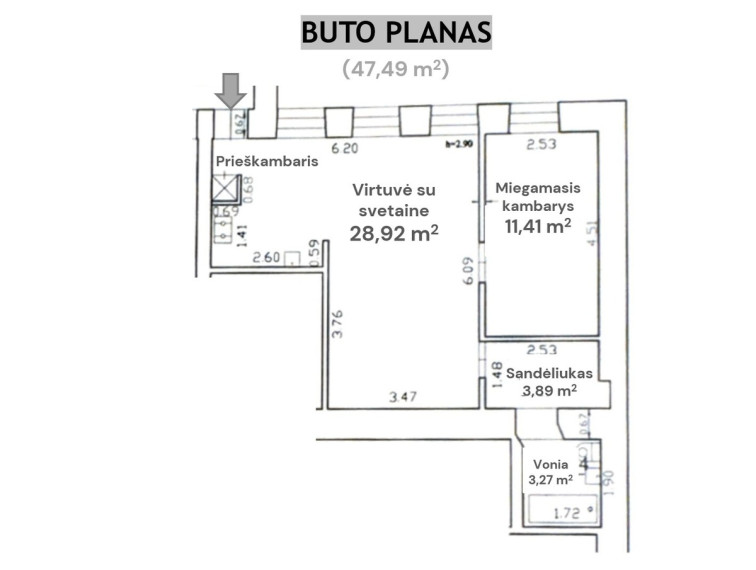Parduodamas butas Klaipėdos g., Vilniaus m., Vilniaus m. sav., 48 m2 ploto, 2 kambariai 19