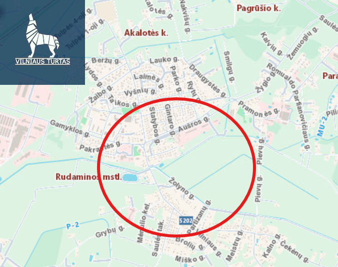 Parduodamas  sklypas Vilniaus r. sav., Rudaminos k., Žolyno g., 15 a ploto 1