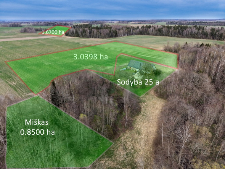 Parduodamas namas Skuodo r. sav., Laumaičių k., Miško, 68.5 m2 ploto, 1 aukštai 1