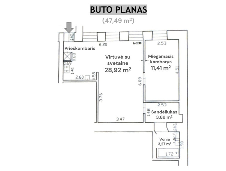 Parduodamas butas Klaipėdos g., Vilniaus m., Vilniaus m. sav., 48 m2 ploto, 2 kambariai 18