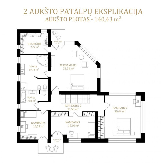Parduodamas namas Gražinos g., Vilniaus m., Vilniaus m. sav., 469.75 m2 ploto, 3 aukštai 16