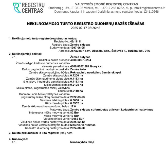 Parduodamas sklypas Turžėnų kel., Šešuvos k., Jonavos r. sav., 72 a ploto 4