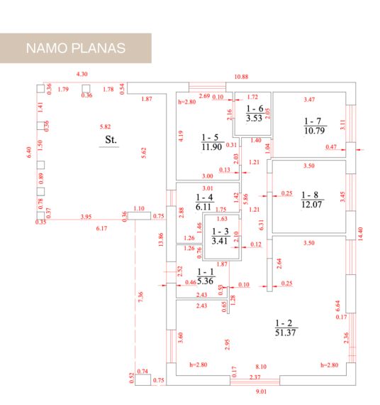 Parduodamas namas Pamarazių k., Vilniaus r. sav., 104.00 m² ploto 4 kambariai 29