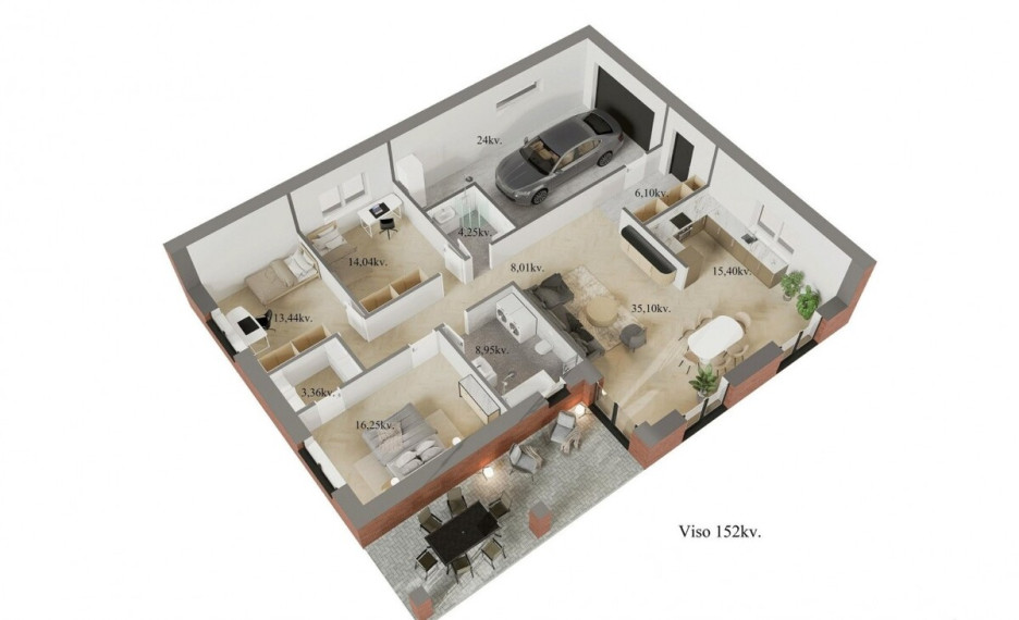 Parduodamas namas Klemiškės II k., Klaipėdos r. sav., 152 m2 ploto, 1 aukštai 3