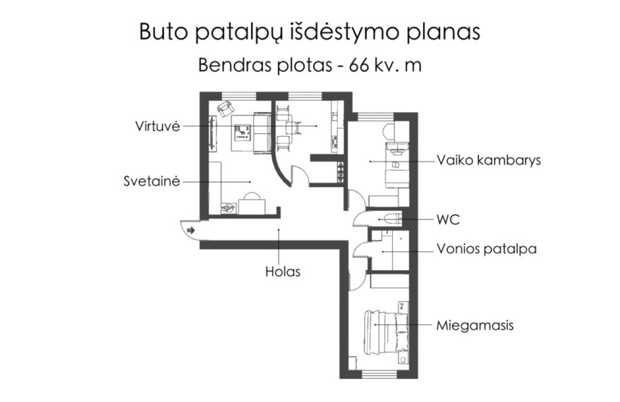 Parduodamas butas Pašilaičių g., Vilniaus m., Vilniaus m. sav., 66 m2 ploto, 3 kambariai 24