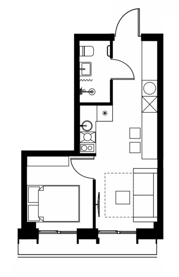 Parduodamas butas Jeronimo Ralio g., Žirmūnai, Vilniaus m., Vilniaus m. sav., 25.30 m² ploto 2 kambariai 17