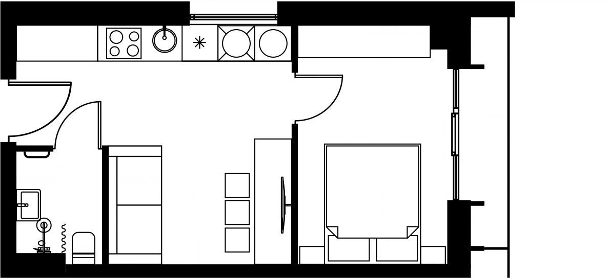 Parduodamas butas Jeronimo Ralio g., Žirmūnai, Vilniaus m., Vilniaus m. sav., 26.79 m² ploto 2 kambariai 15