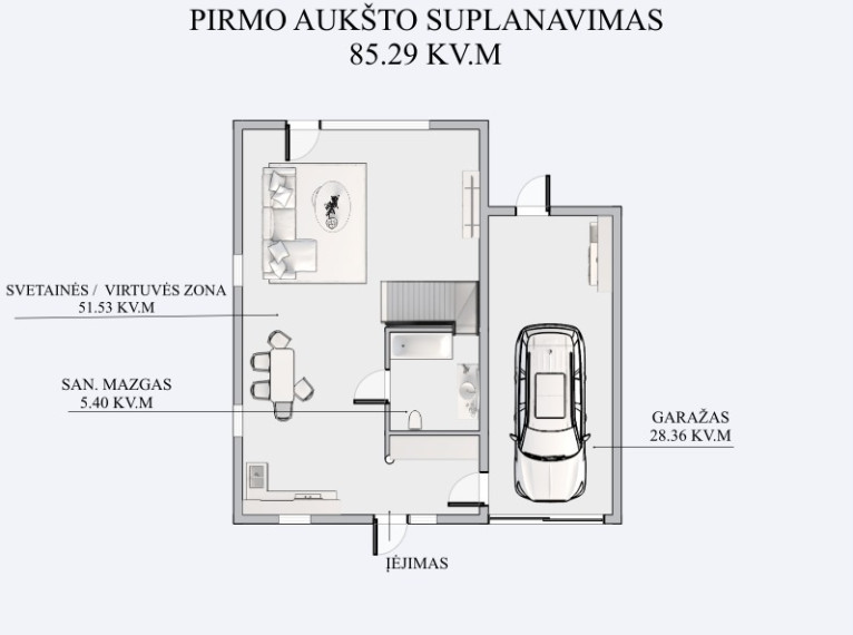 Parduodamas namas Piliarožių g., Gilužių k., Vilniaus r. sav., 137.94 m2 ploto, 2 aukštai 19