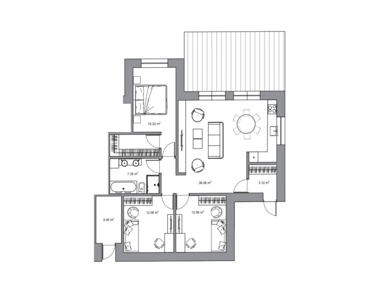 Parduodamas namas Svajonių g., Daržininkų k., Vilniaus r. sav., 95.52 m2 ploto, 1 aukštai 12