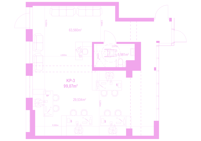 Parduodamos patalpos Vito Gerulaičio g., Baltupiai, Vilniaus m., Vilniaus m. sav., 99.00 m² ploto 4