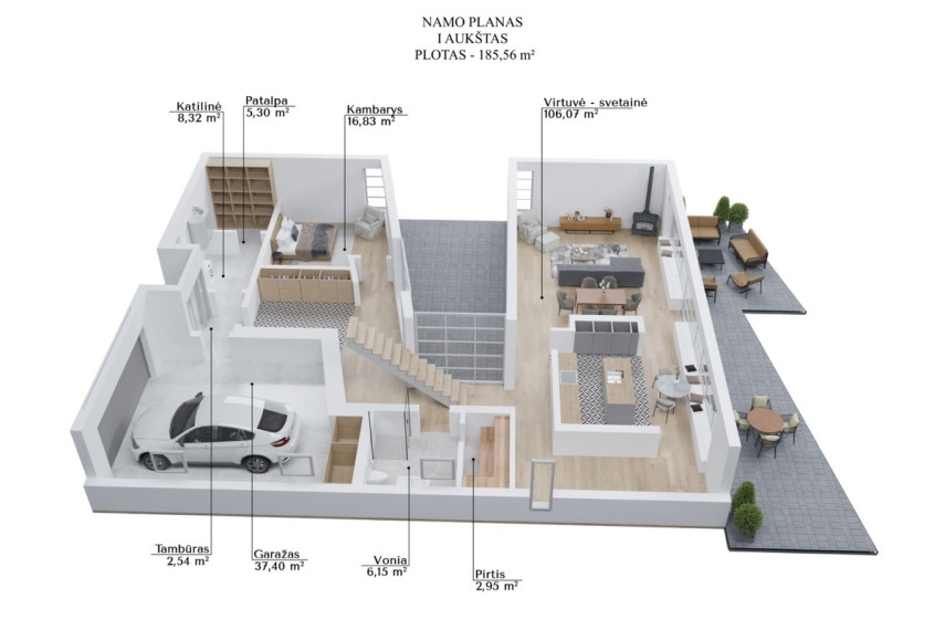 Parduodamas namas Turniškių Sodų g., Vilniaus m., Vilniaus m. sav., 284.29 m2 ploto, 2 aukštai 25