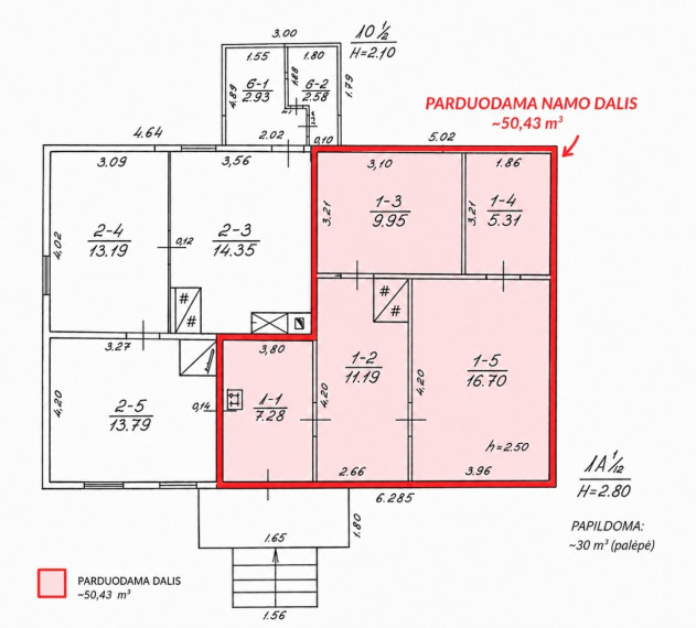 Parduodamas namas Širvintų g., Maišiagalos mstl., Vilniaus r. sav., 50.43 m2 ploto, 2 aukštai 11