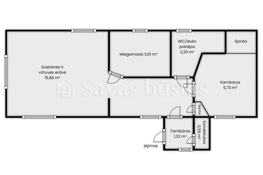Parduodamas namas Mažeikių r. sav., Naikių k., Šilo 1-oji, 29.42 m2 ploto,  aukštai 11