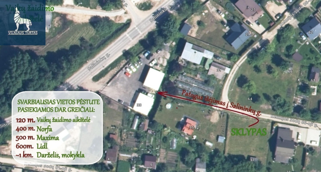 Parduodamas kitos paskirties sklypas Kelmijos Sodų 36-oji g., Salininkai, Vilniaus m., Vilniaus m. sav., 8 a ploto 7