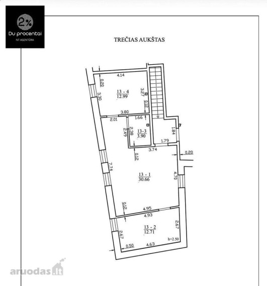 Parduodamas butas Birutės g., Šakių m., Šakių r. sav., 61.34 m² ploto 3 kambariai 25