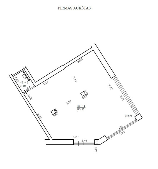 Parduodamos administracinės, kitos paskirties, maitinimo patalpos Daugėliškio g., Šnipiškės, Vilniaus m., Vilniaus m. sav., 58.54 m2 ploto 14