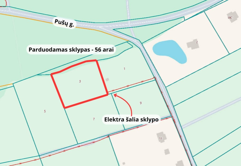Parduodamas  sklypas Girdiškių g., Girdiškių vs., Vilniaus r. sav., 56 a ploto 9