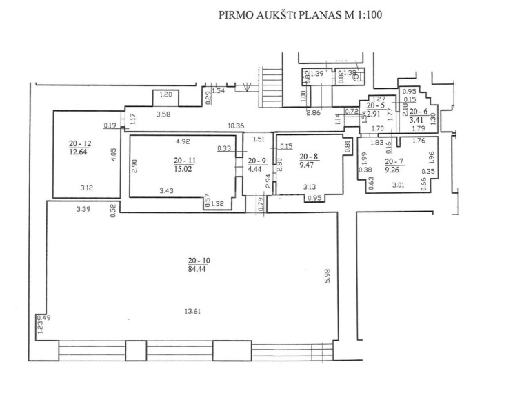 Nuomojamos administracinės, kitos paskirties, maitinimo, sandėliavimo patalpos Kalvarijų g., Šnipiškės, Vilniaus m., Vilniaus m. sav., 155.67 m2 ploto 11