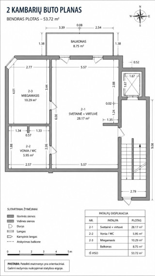 Parduodamas butas Dociškių g., Vilniaus m., Vilniaus m. sav., 53.72 m2 ploto, 2 kambariai 22