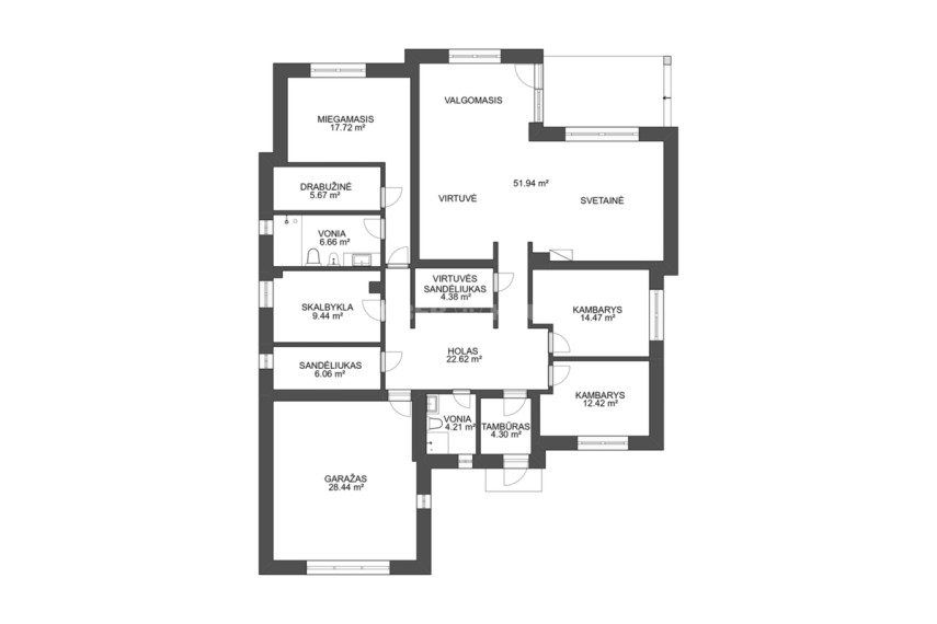 Parduodamas namas Riešutų g., Avižienių mstl., Vilniaus r. sav., 188 m2 ploto, 1 aukštai 24