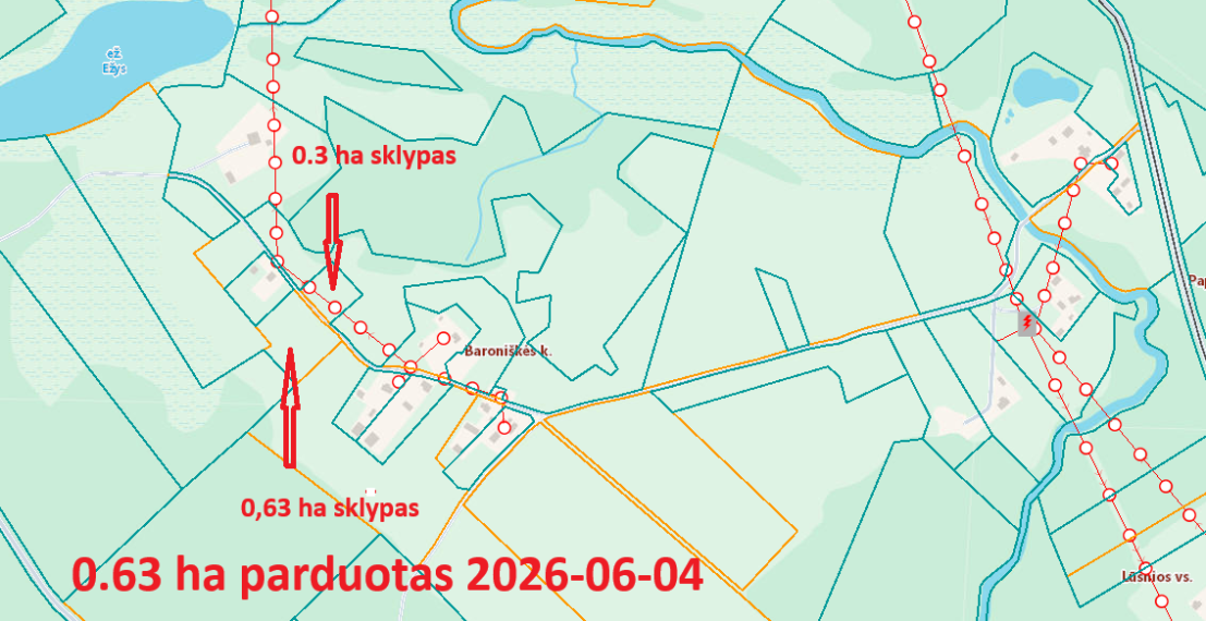 Parduodamas sklypas Baroniškės k., Švenčionių r. sav., 30.00 a ploto 2