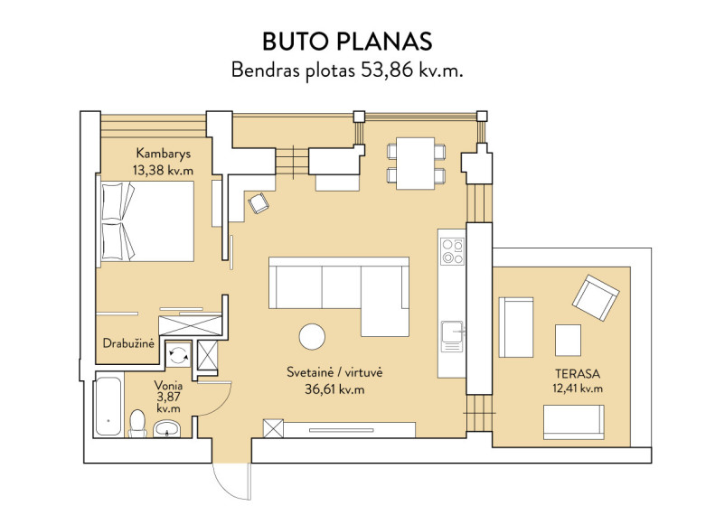 Parduodamas butas S. Žukausko g., Vilniaus m., Vilniaus m. sav., 54 m2 ploto, 2 kambariai 31