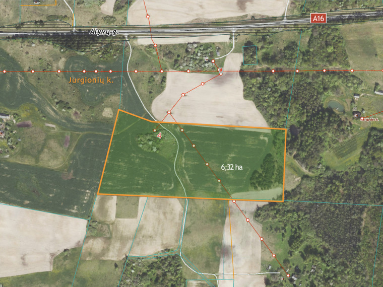 Parduodamas 6,23 ha sklypas su buvusia sdyba Jurgionių k., šalia Aukštadvario 18