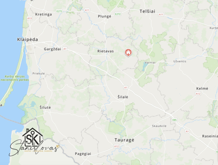 PARDUODAMA SODYBA SU 4.39 HA  ŽEMĖS RIETAVO SAV., TVERUOSE, ŽARĖNŲ G. 12 32