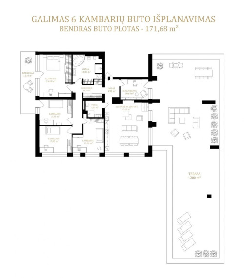 Parduodamas butas Sporto g., Vilniaus m., Vilniaus m. sav., 172 m2 ploto, 4 kambariai 29
